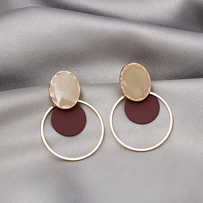 Wholesale Silver Needle Baroque Pearl Water Drop Love Flower Contrast Earrings